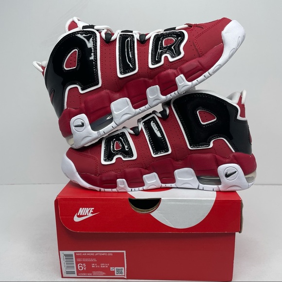 Nike Air More Uptempo GS “Bulls/Varsity Red” NEW - Picture 3 of 4